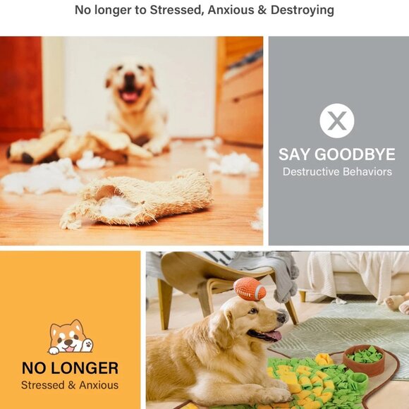 Snuffle Mat 28x28 Dogs Pet Sniffle Interactive Treat Game Play Boredom Anxiety - Picture 4 of 5